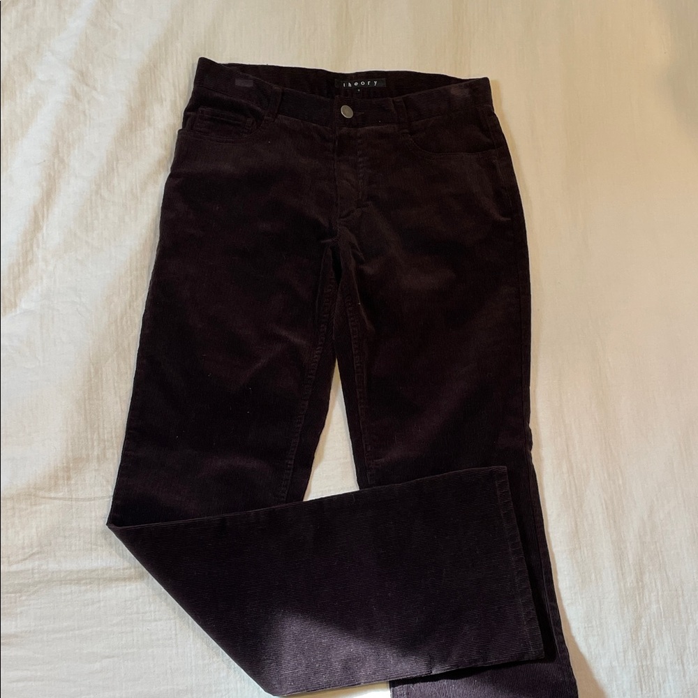 Theory Women's Dark Brown Straight Leg Jeans